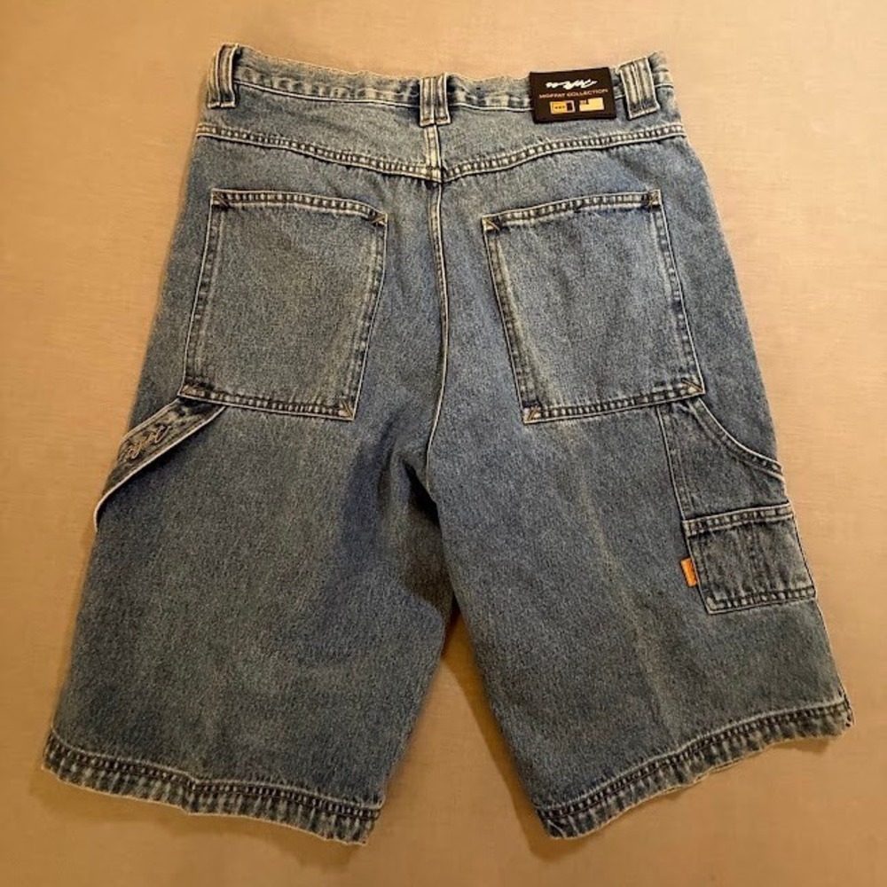 Moffat Collection Mens Denim‎ Carpenter Shorts Blue Loose Fit Skater Y2K 36X12.